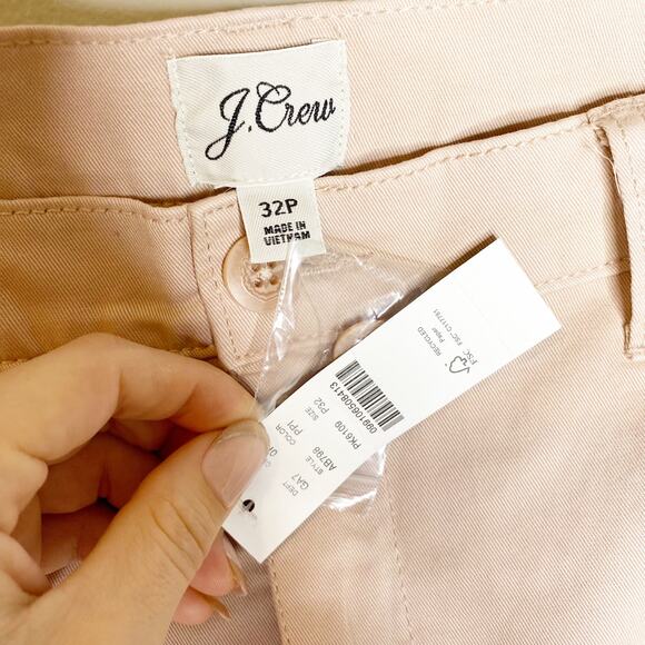 J Crew Slim Straight Chino Pants Pink Size 32P petite NWT - Picture 4 of 7